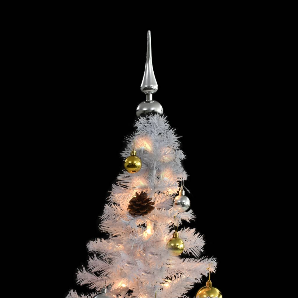 Artificial christmas tree with lights and christmas balls 210 cm - white, 210 x 110 cm, 1 - number 6.