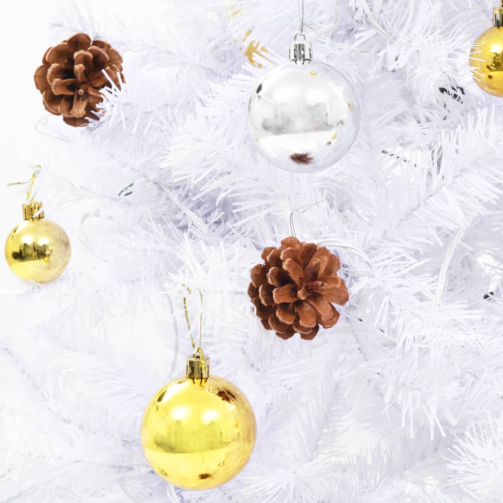 Artificial christmas tree with lights and christmas balls 210 cm - white, 210 x 110 cm, 1 - number 7.