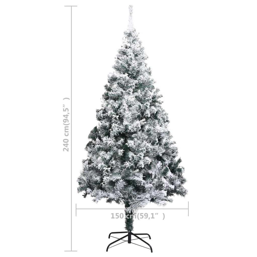 Artificial christmas tree with snow 240 cm pvc green - 240 x 150 cm, 1 - number 6.