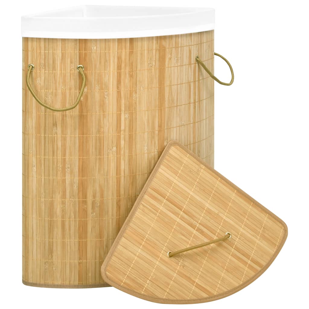 Corner laundry basket 60 l bamboo - light brown, 1 - number 2.