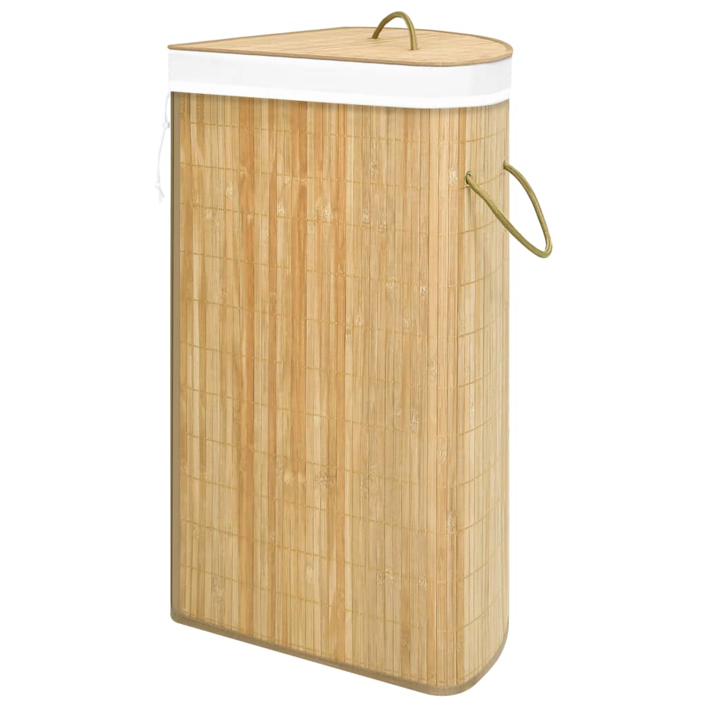 Corner laundry basket 60 l bamboo - light brown, 1 - number 4.