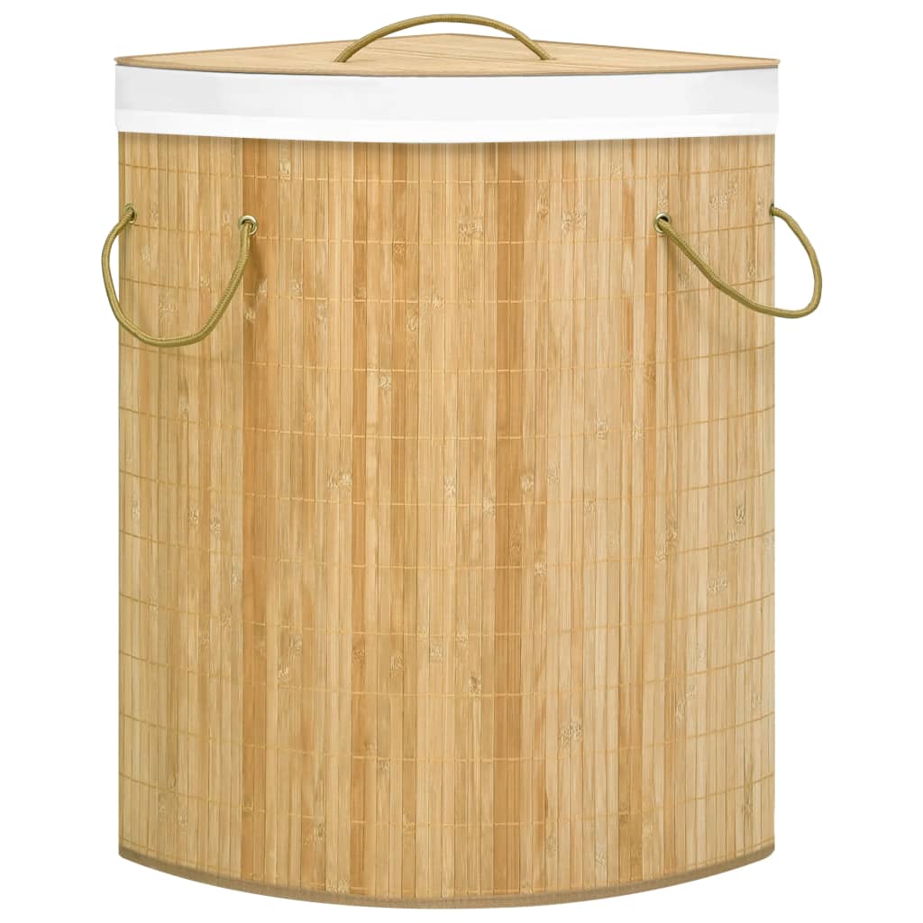 Corner laundry basket 60 l bamboo - light brown, 1 - number 3.