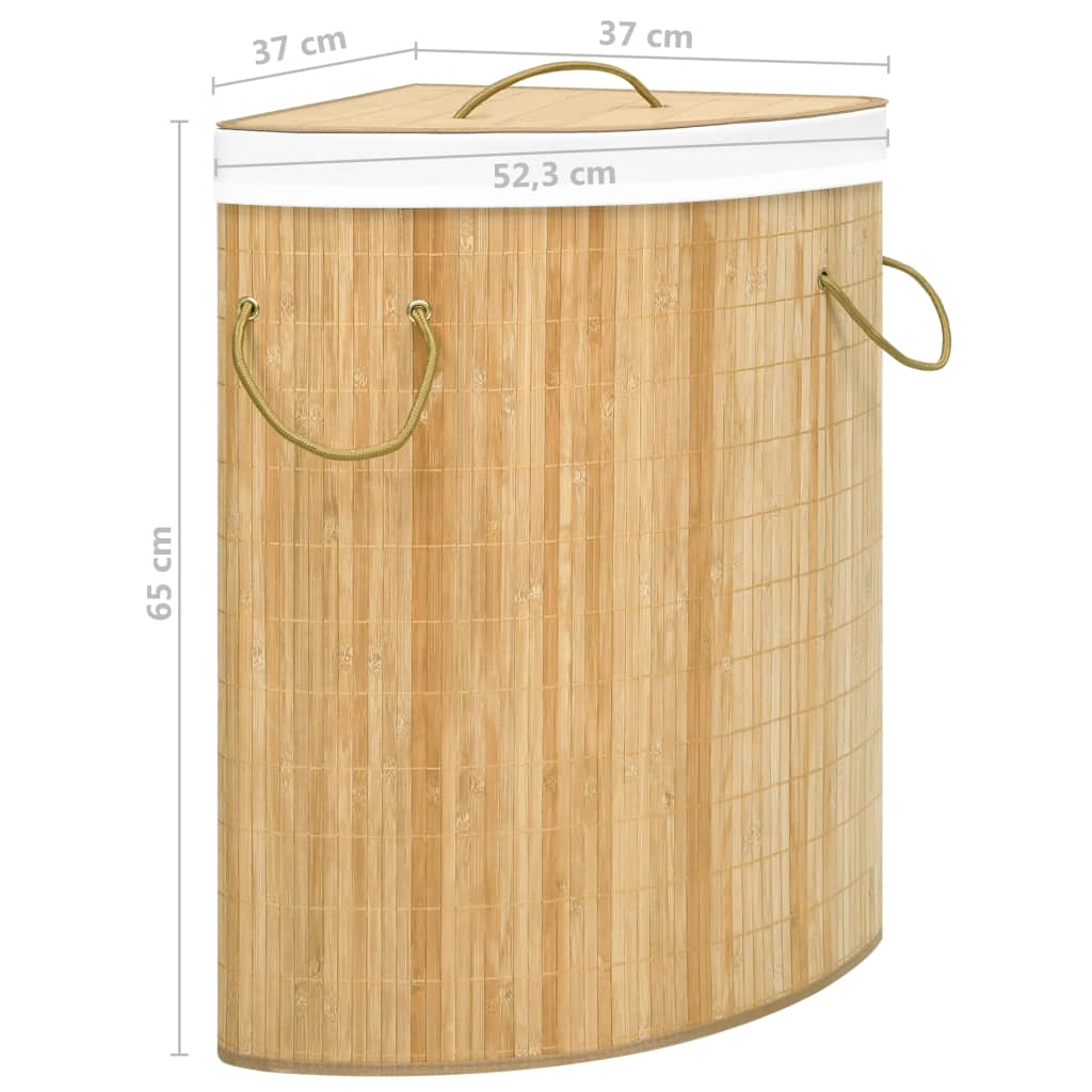 Corner laundry basket 60 l bamboo - light brown, 1 - number 8.