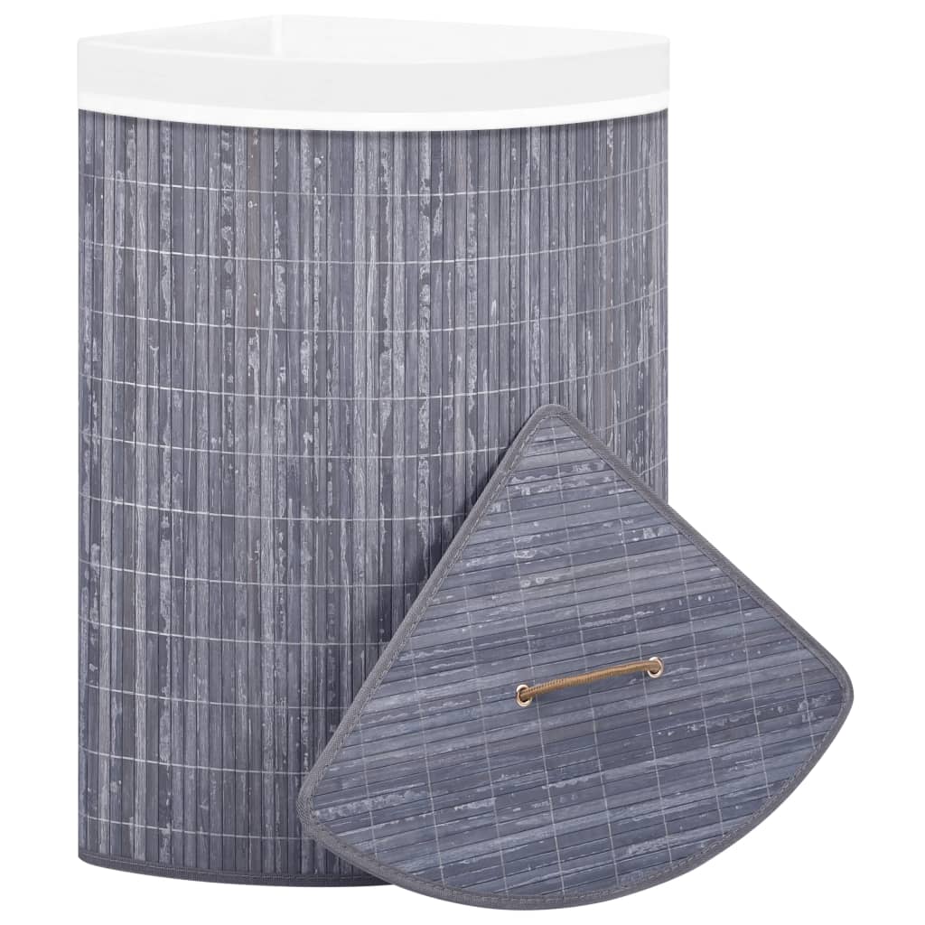 Laundry basket for corner 60 l bamboo - grey, 1 - number 3.