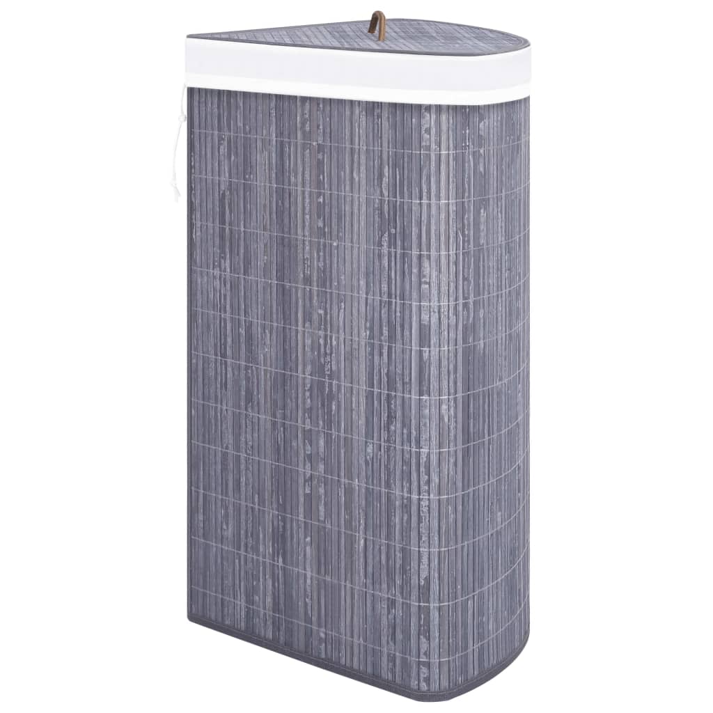 Laundry basket for corner 60 l bamboo - grey, 1 - number 5.