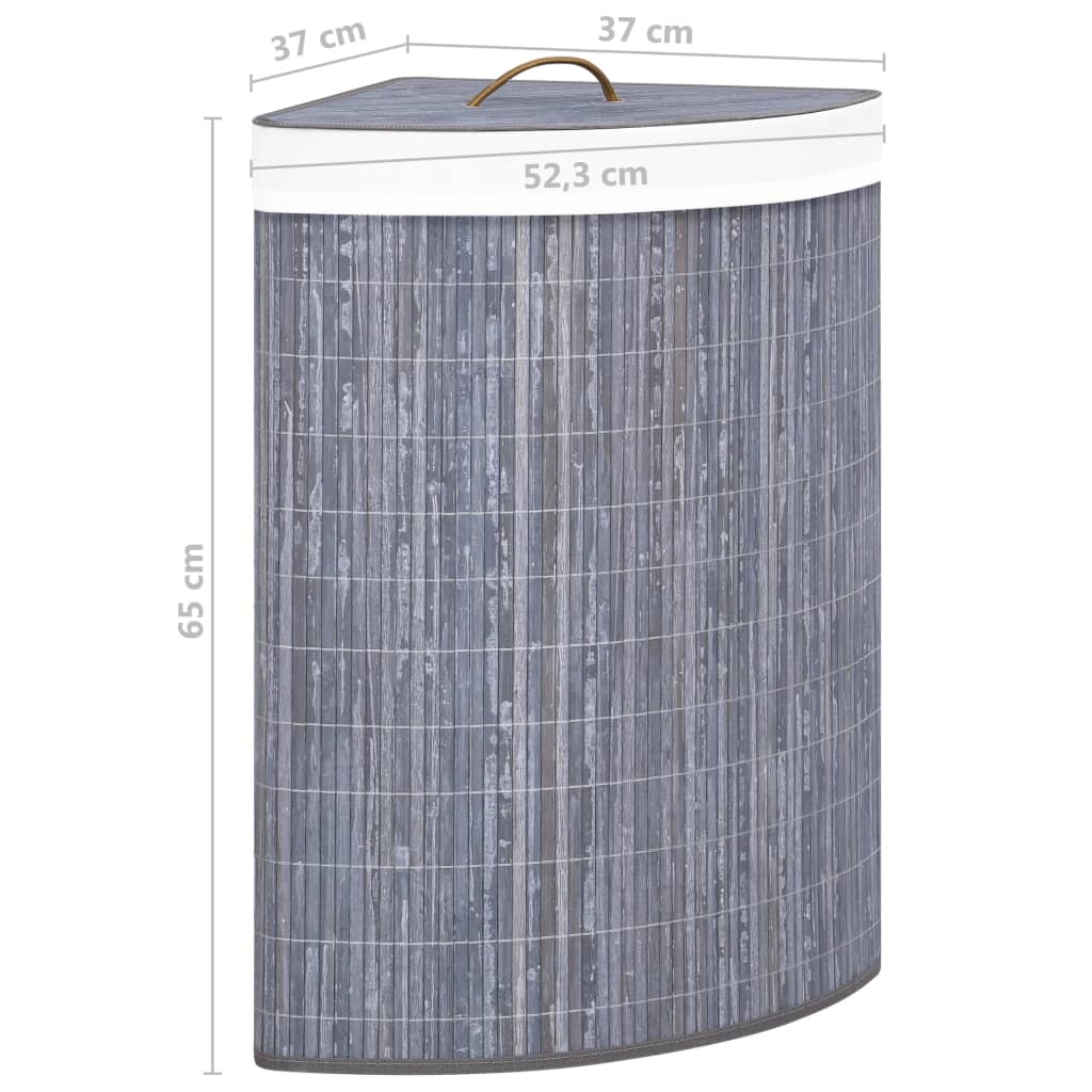 Laundry basket for corner 60 l bamboo - grey, 1 - number 9.