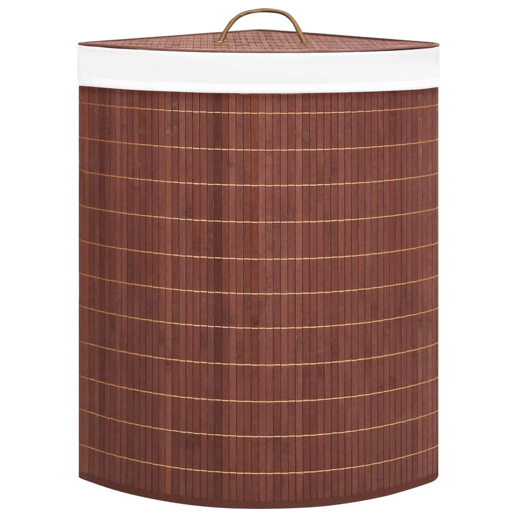 Laundry basket for corner 60 l bamboo brown - number 3.