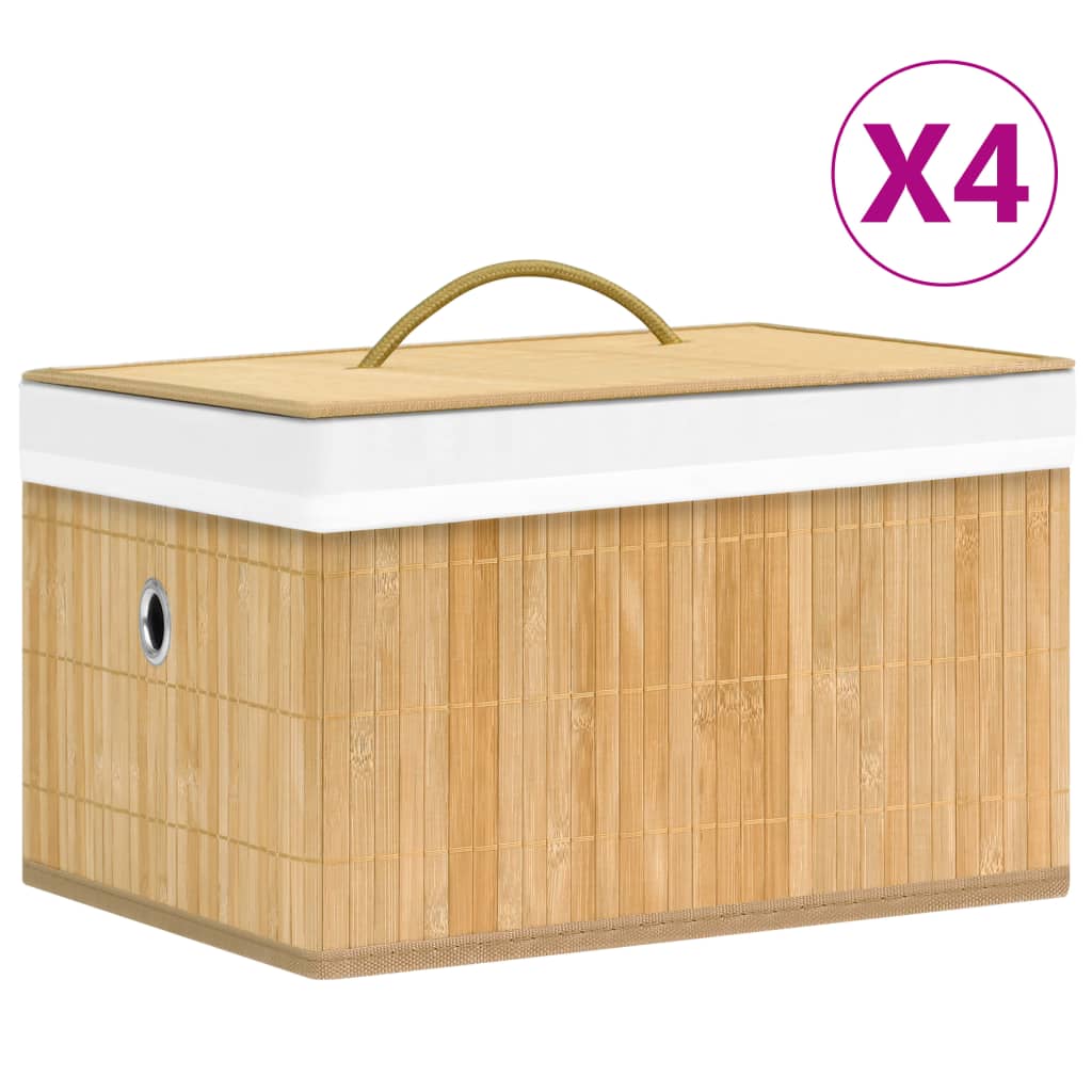 Storage boxes pcs. bamboo - light wood, 4, 1 - number 1.