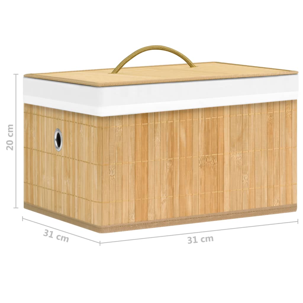 Storage boxes pcs. bamboo - light wood, 4, 1 - number 10.