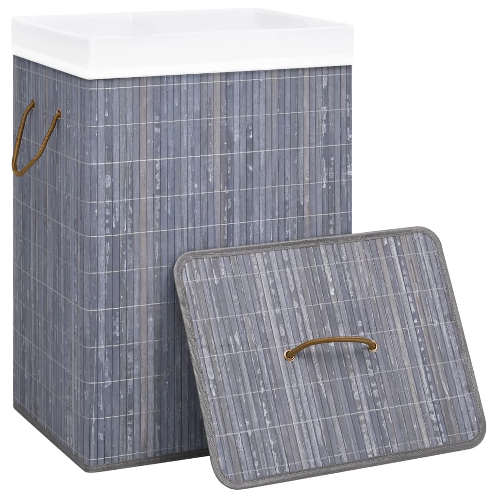 Laundry basket with space bamboo - grey, 40 x 30 x 60 cm, 1 - number 3.