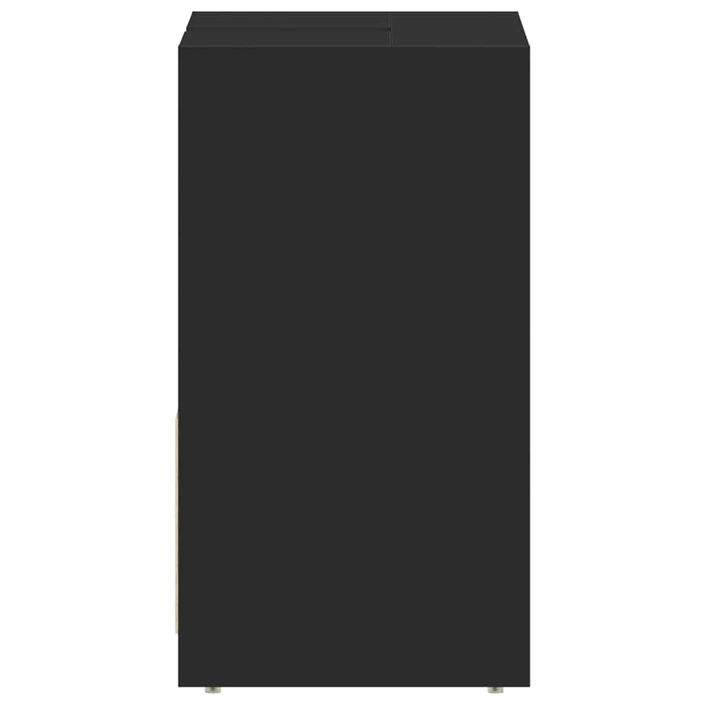 Szafka łazienkowa 60x33x61 cm drewno klejone - czarna, 1 - number 7.