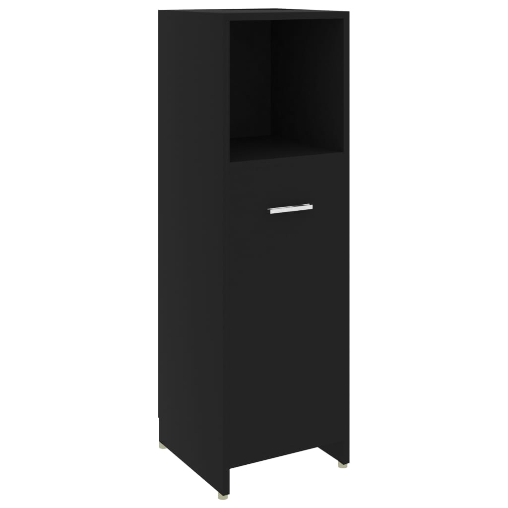 Bathroom cabinet 30x30x95 cm engineered wood - black, 1 - number 2.