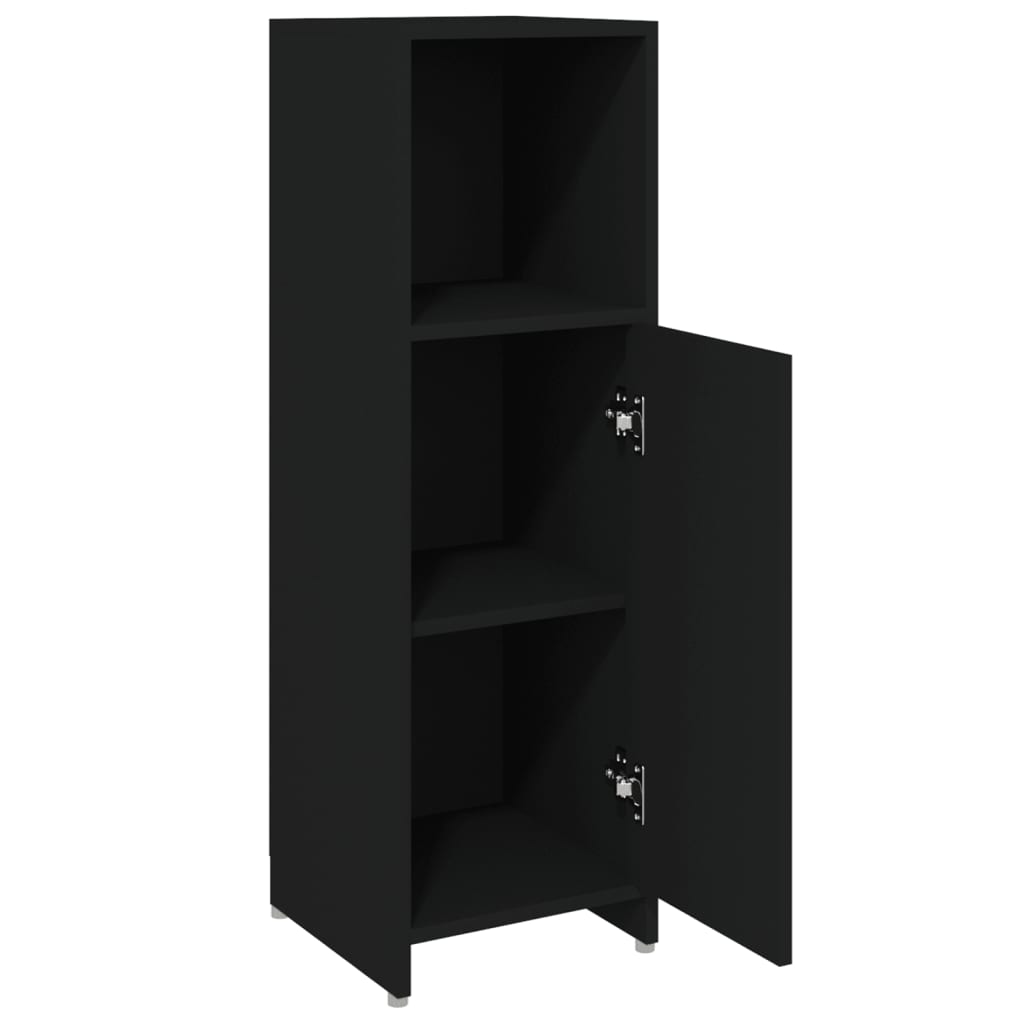 Bathroom cabinet 30x30x95 cm engineered wood - black, 1 - number 5.