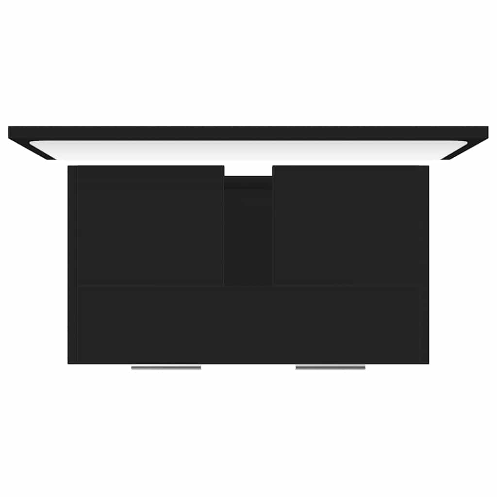 Zestaw mebli łazienkowych z drewna klejonego - czarny, 1 - number 7.