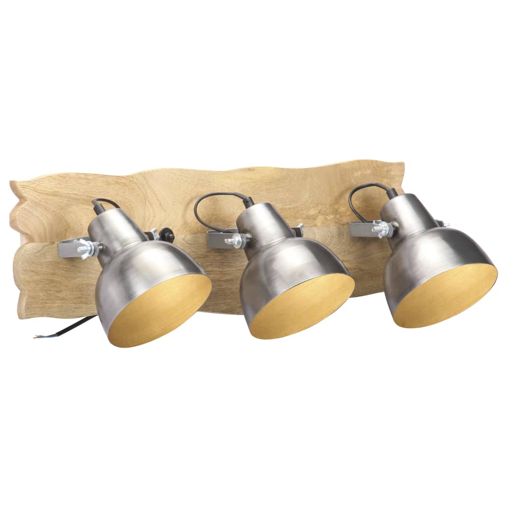 Industrial wall lamp 68x23 cm e27 mango wood silver colored - number 1.