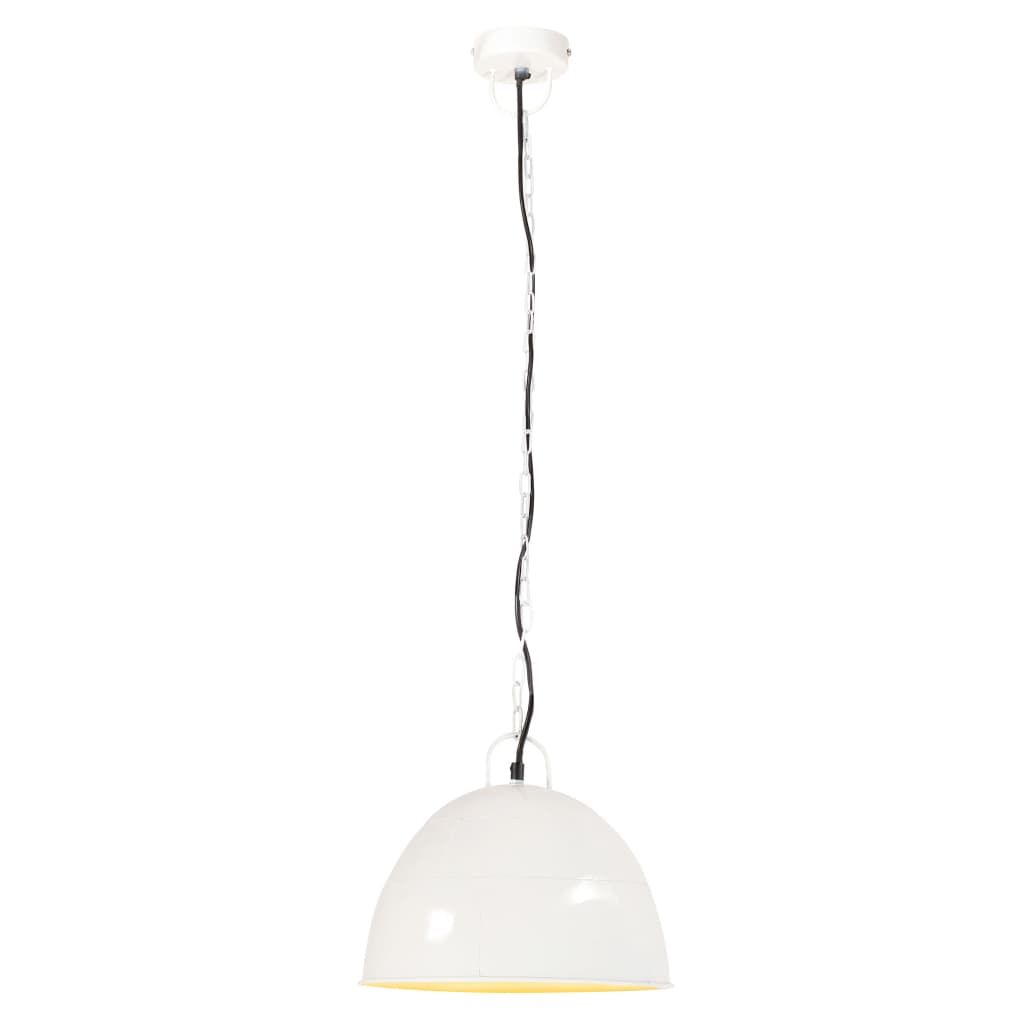 Industrial vintage hanging lamp 25 w round 31 cm e27 white - number 2.