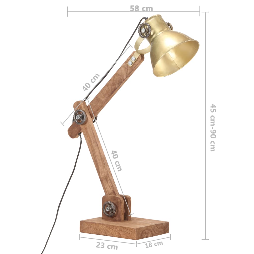 Lampe de bureau industrielle 58x18x90 cm e27 colore en laiton rond - number 11.