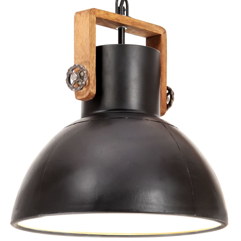 Lampe suspendue industrielle 25 w ronde 30 cm e27 noir mat - number 1.