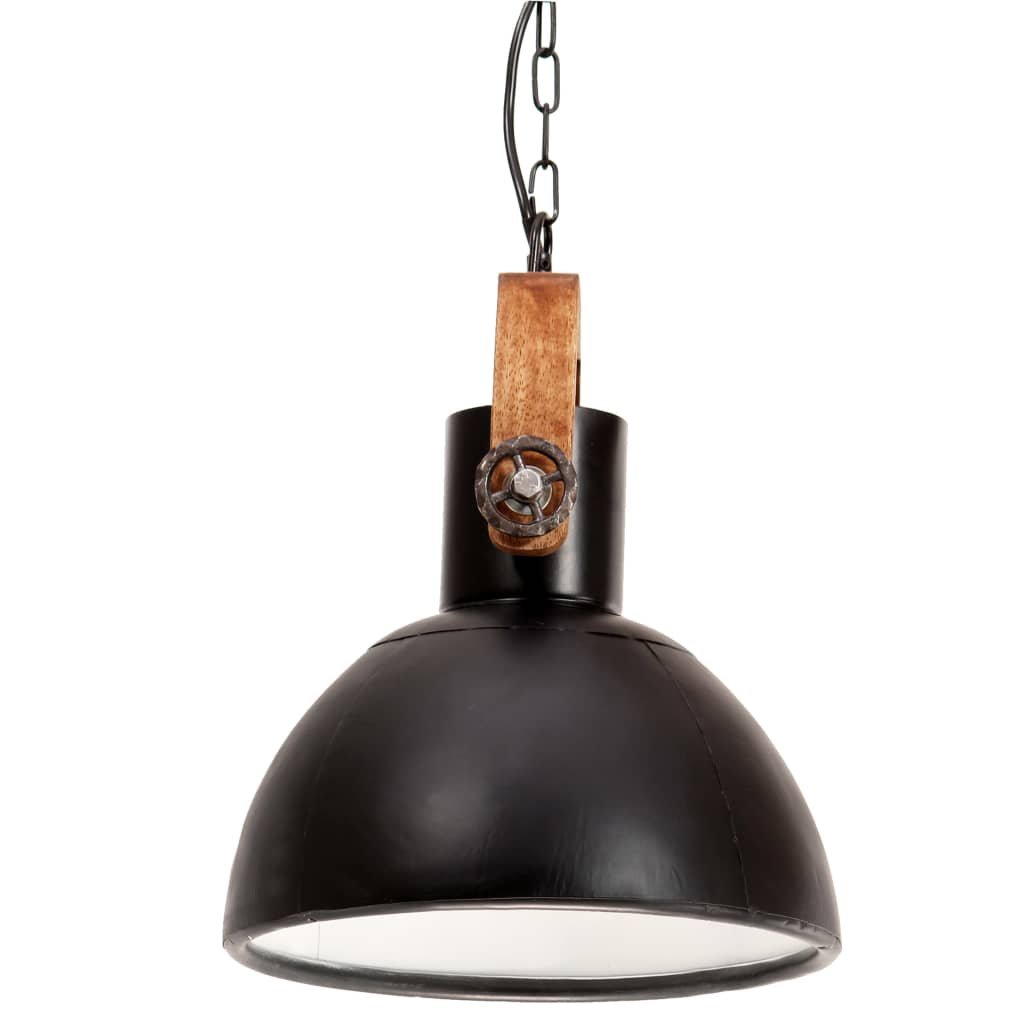 Lampe suspendue industrielle 25 w ronde 30 cm e27 noir mat - number 4.