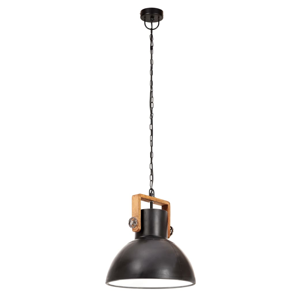 Lampe suspendue industrielle 25 w ronde 30 cm e27 noir mat - number 6.