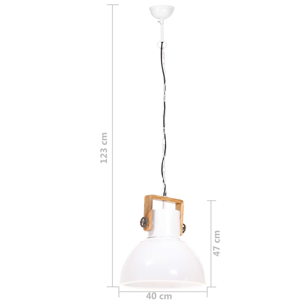 Lampe suspendue industrielle 25 w ronde 40 cm e27 blanche - number 11.