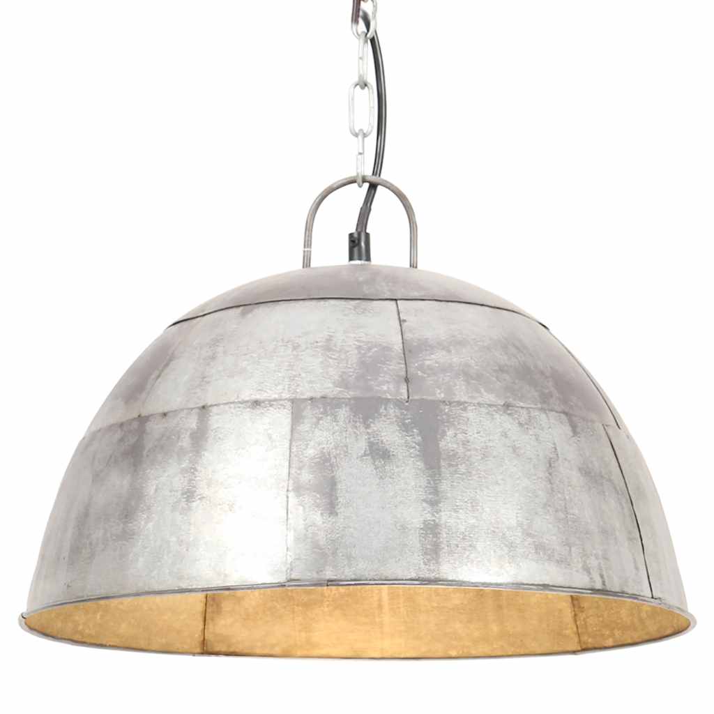 Lampe suspendue industrielle vintage 25 w ronde 41 cm e27 couleur argent - number 1.