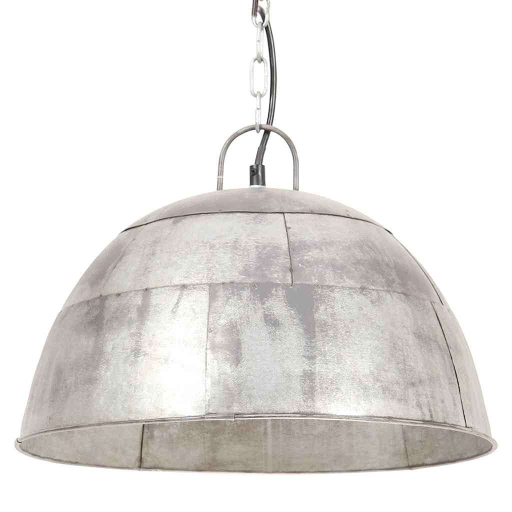Lampe suspendue industrielle vintage 25 w ronde 41 cm e27 couleur argent - number 2.