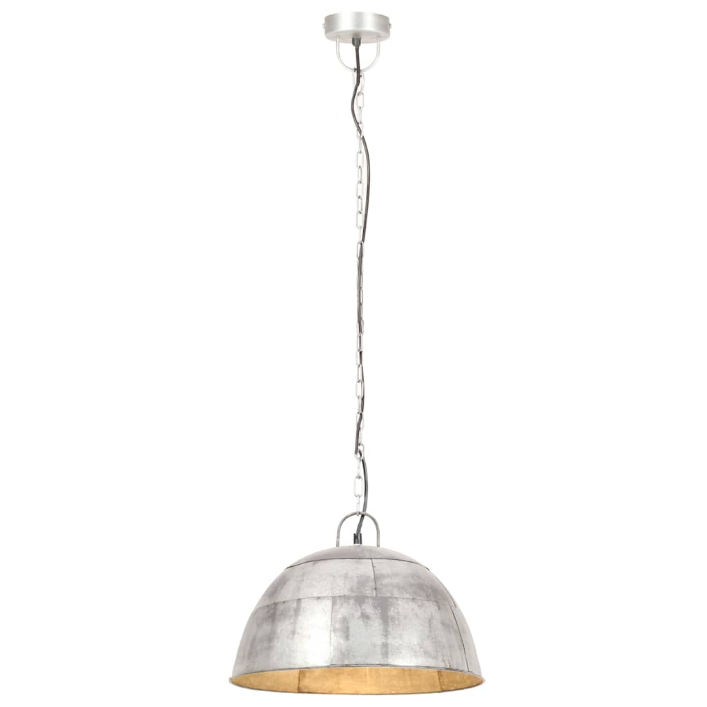 Lampe suspendue industrielle vintage 25 w ronde 41 cm e27 couleur argent - number 3.