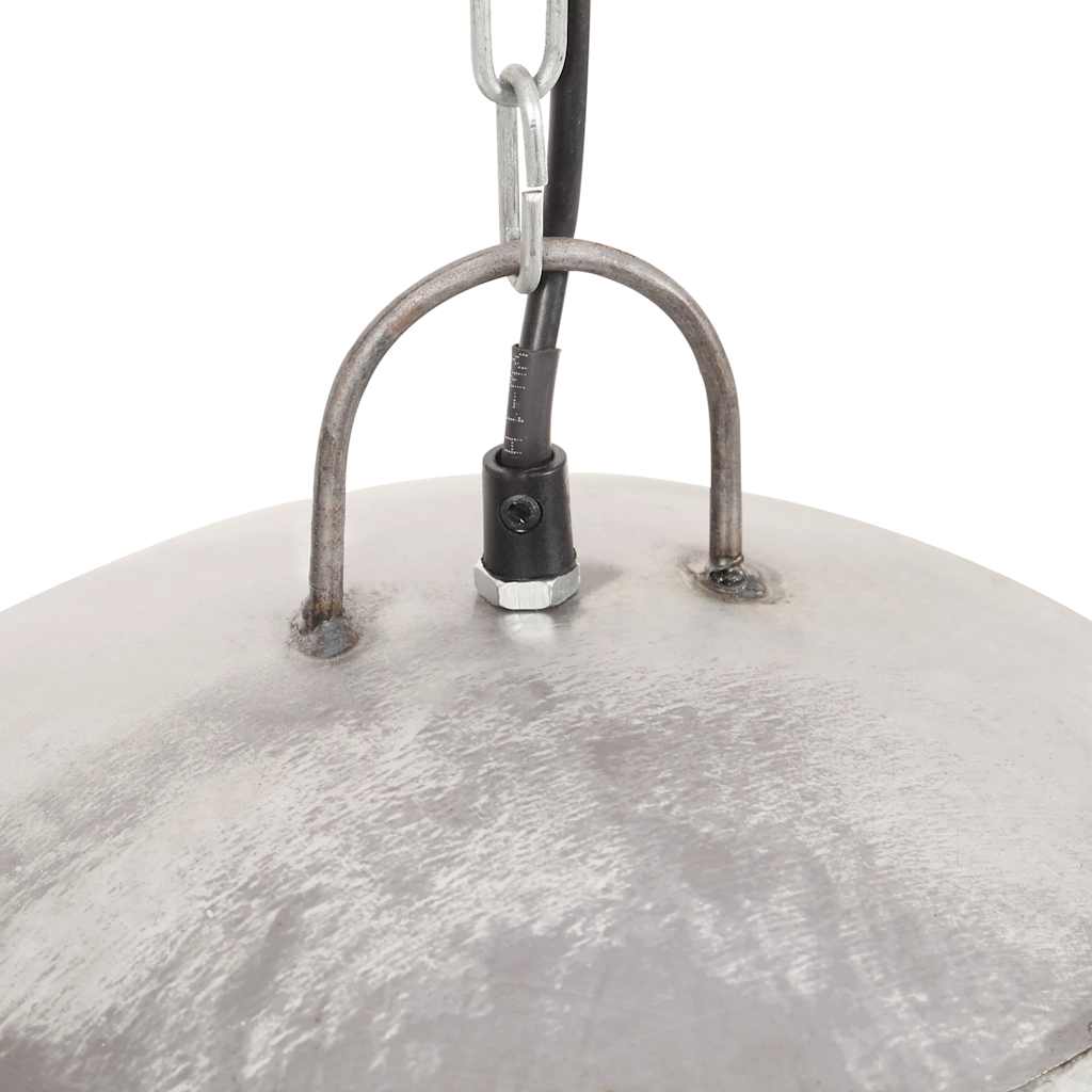 Lampe suspendue industrielle vintage 25 w ronde 41 cm e27 couleur argent - number 6.