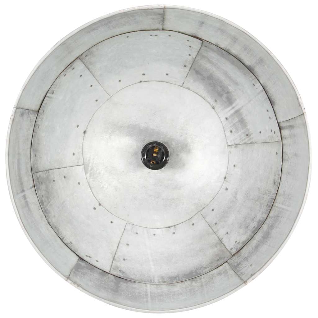 Lampe suspendue industrielle vintage 25 w ronde 41 cm e27 couleur argent - number 7.