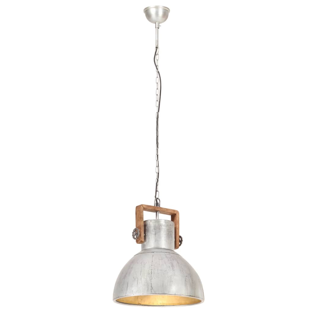 Lampe suspendue industrielle 25 w ronde 40 cm e27 couleur argent - number 4.