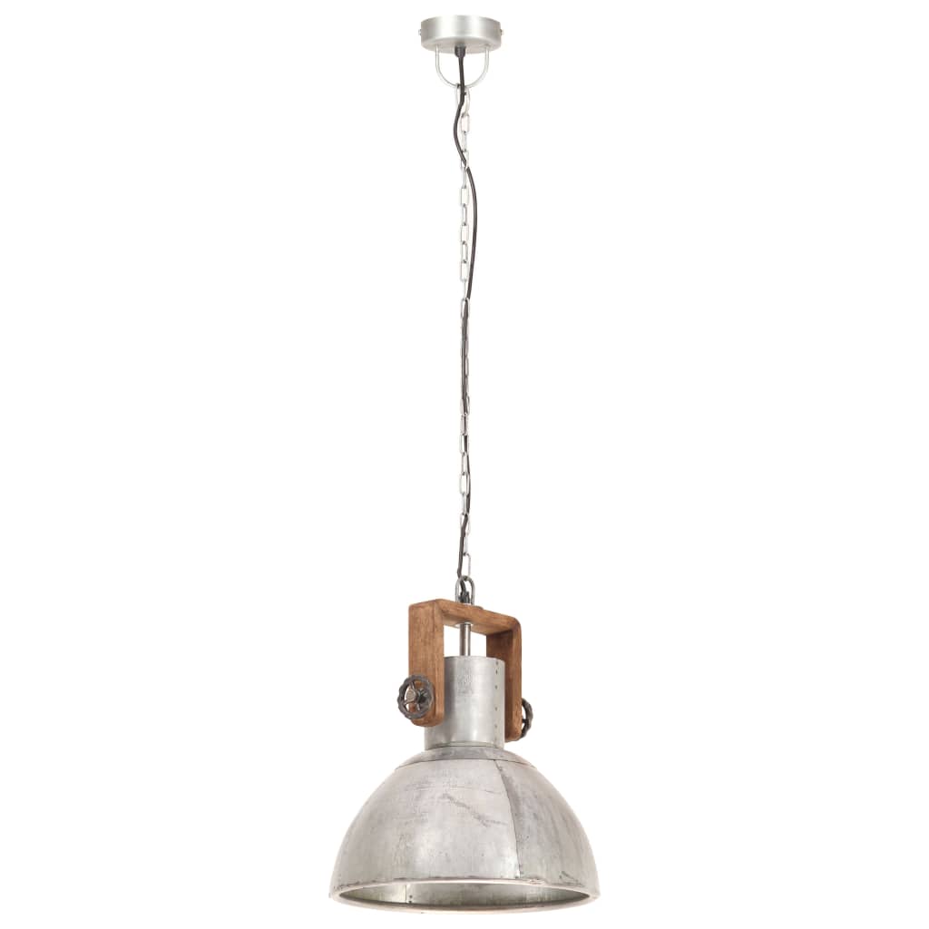 Lampe suspendue industrielle 25 w ronde 30 cm e27 couleur argent - number 4.