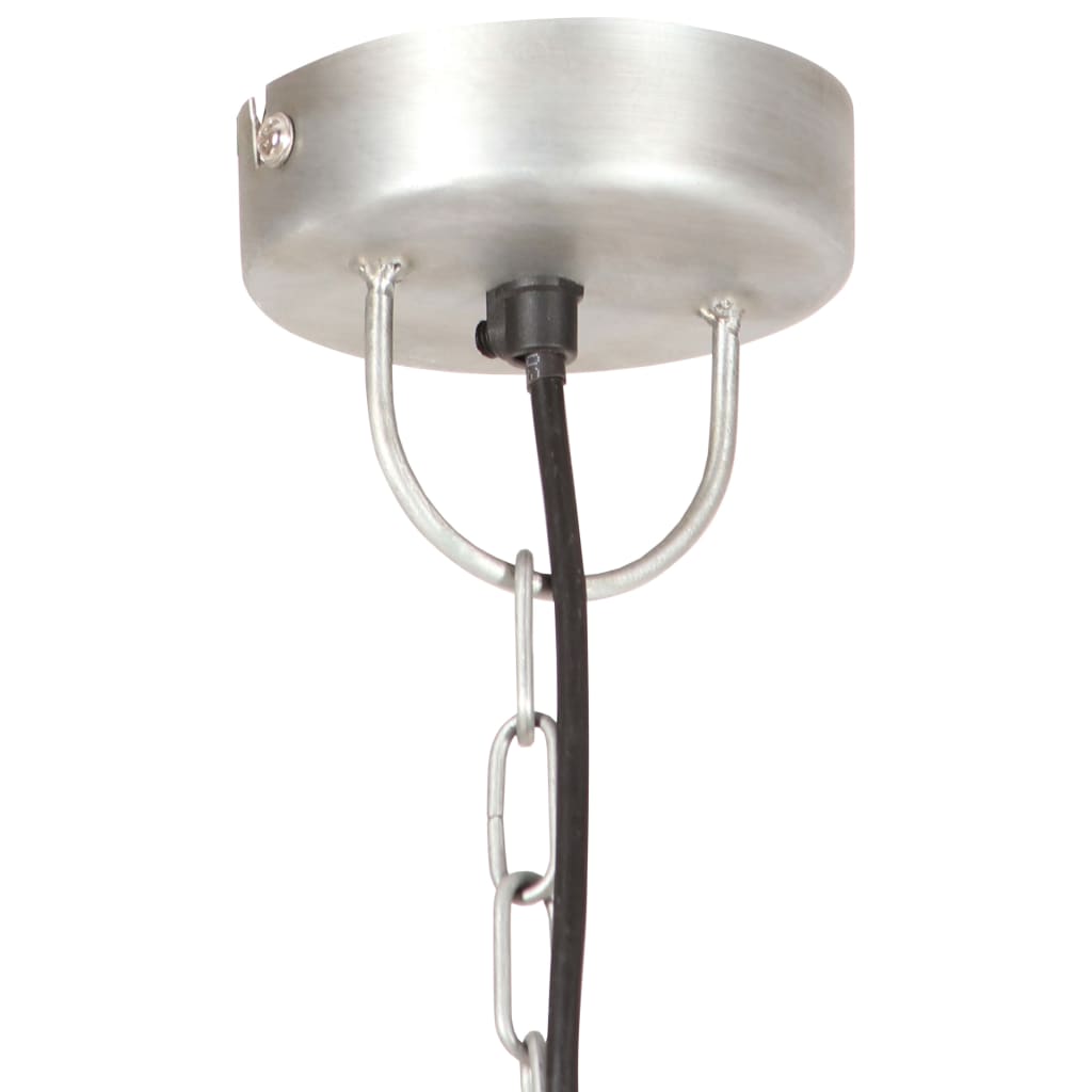Lampe suspendue industrielle 25 w ronde 30 cm e27 couleur argent - number 7.