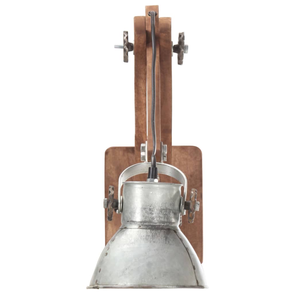 Væglampe industriel stil rund e27 sølvfarvet - number 5.