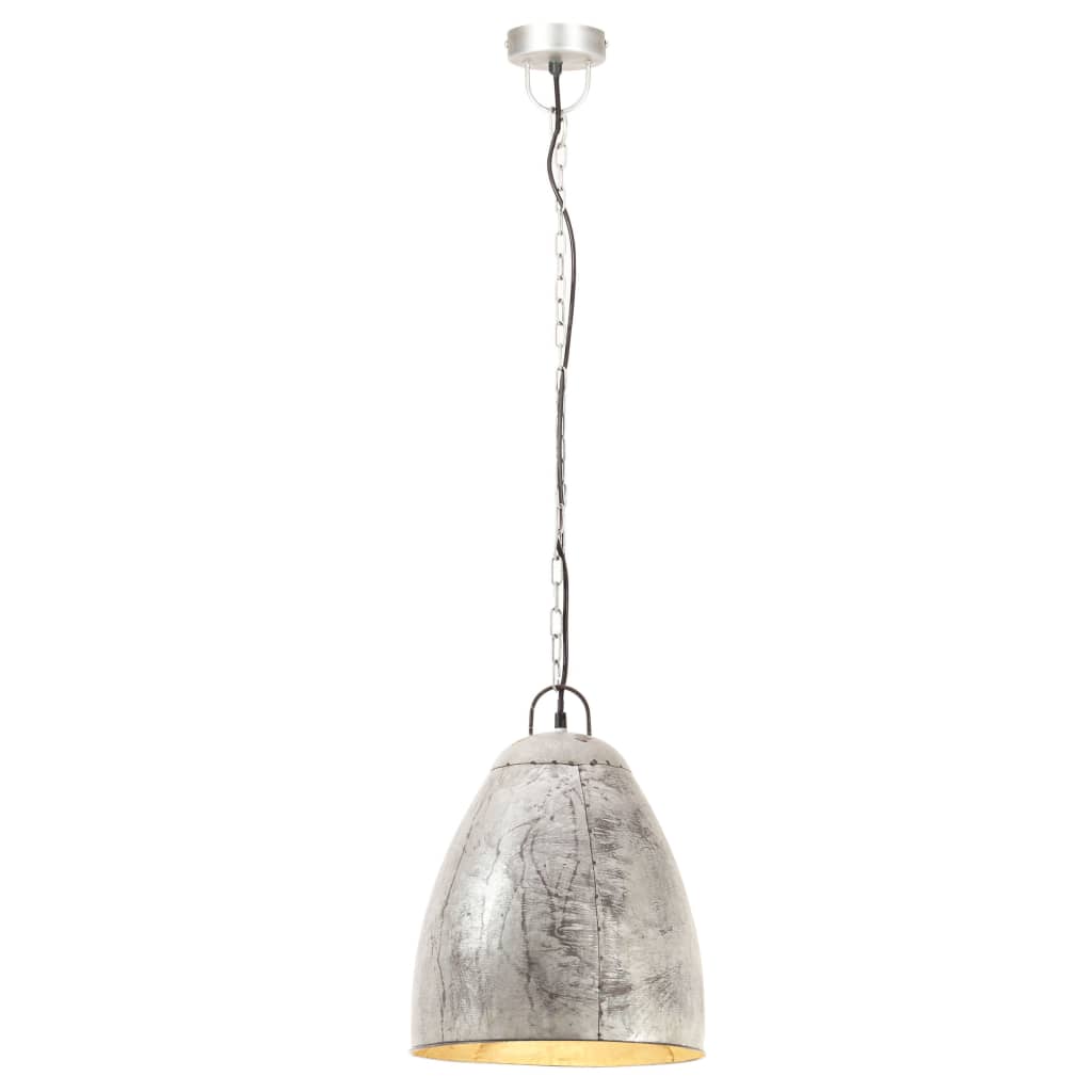 Lampe suspendue industrielle 25 w ronde 32 cm e27 couleur argent - number 4.
