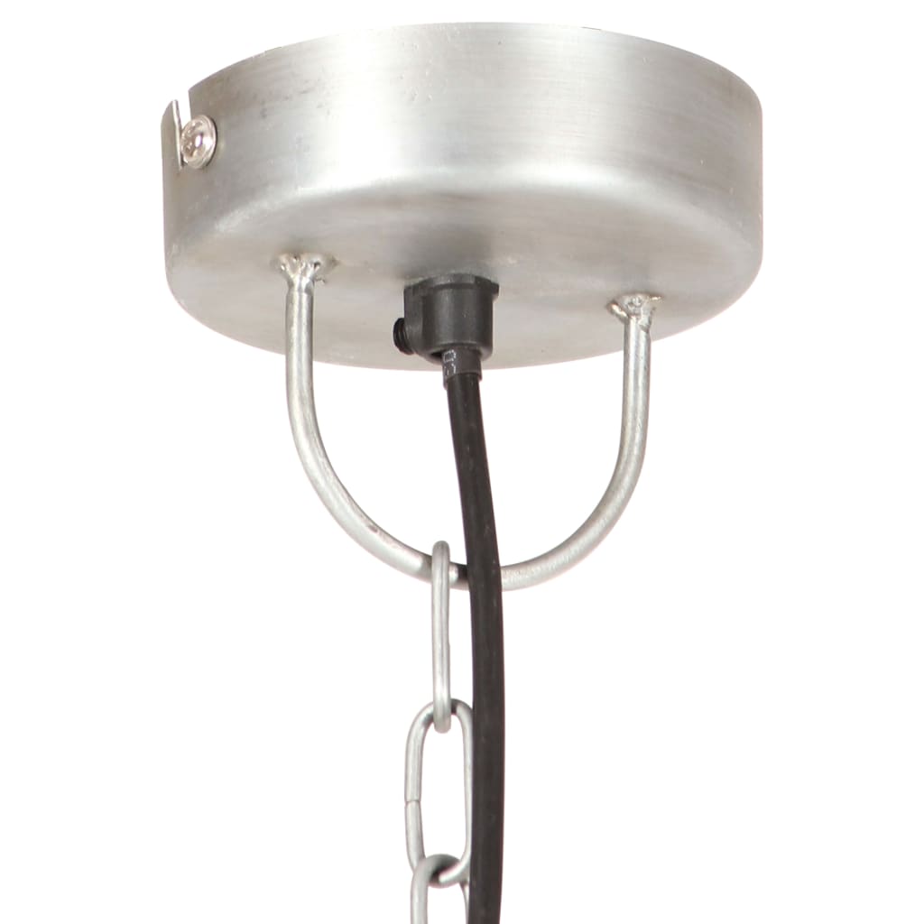 Lampe suspendue industrielle 25 w ronde 32 cm e27 couleur argent - number 6.