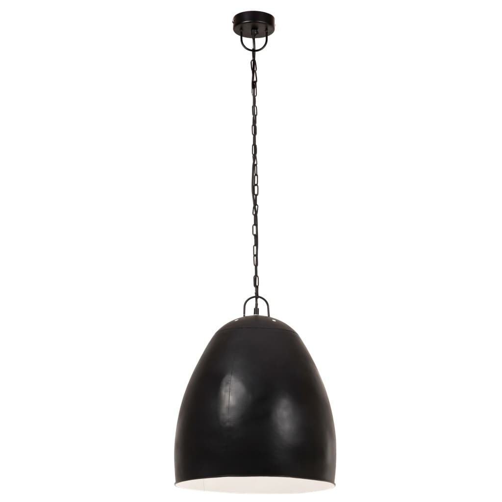 Lampe suspendue industrielle 25 w ronde 42 cm e27 noir mat - number 4.