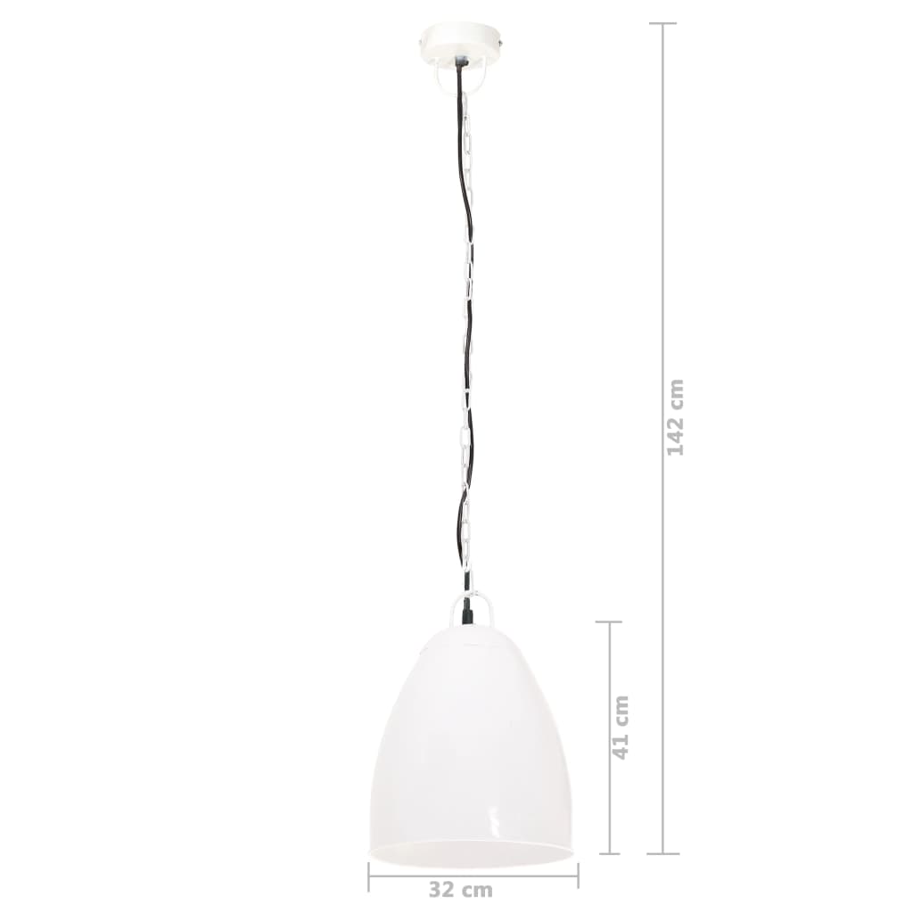 Lampe suspendue industrielle 25 w ronde 32 cm e27 blanche - number 9.