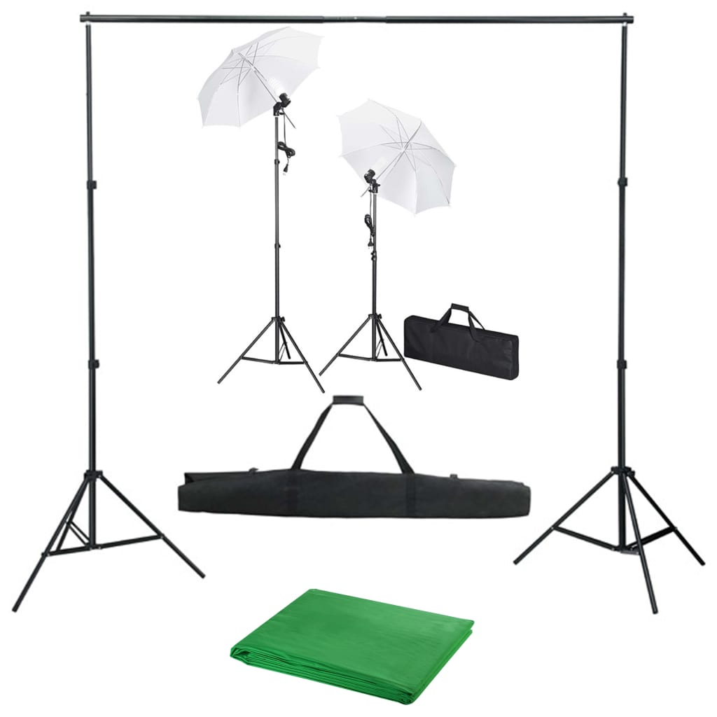 Set za foto studio s pozadinom, lampama i suncobranima - number 1.