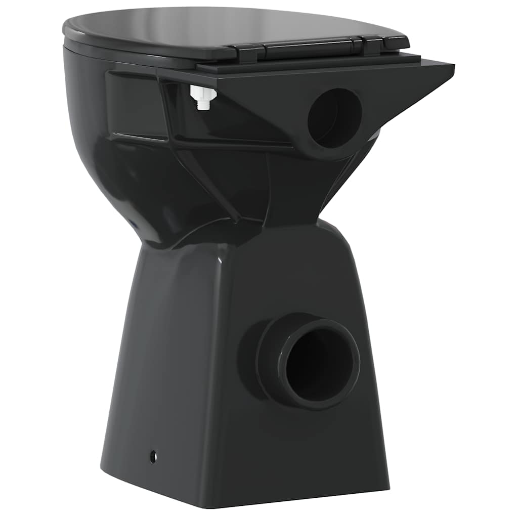 Wc haut sans bride à fermeture amortie 7 cm plus haut en céramique - noir - number 6.