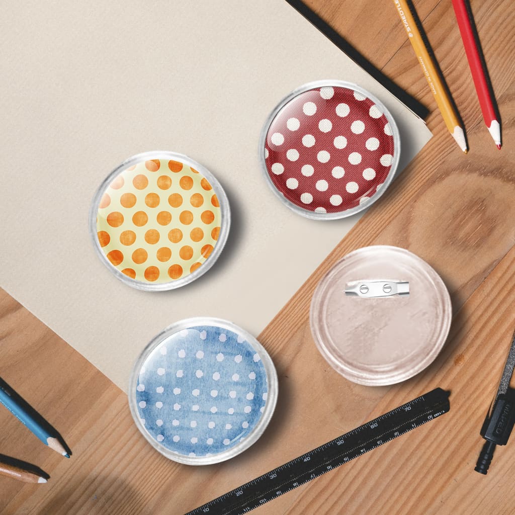 Pièces pour badges avec épingle 100 jeux acrylique - 58 mm - number 1.