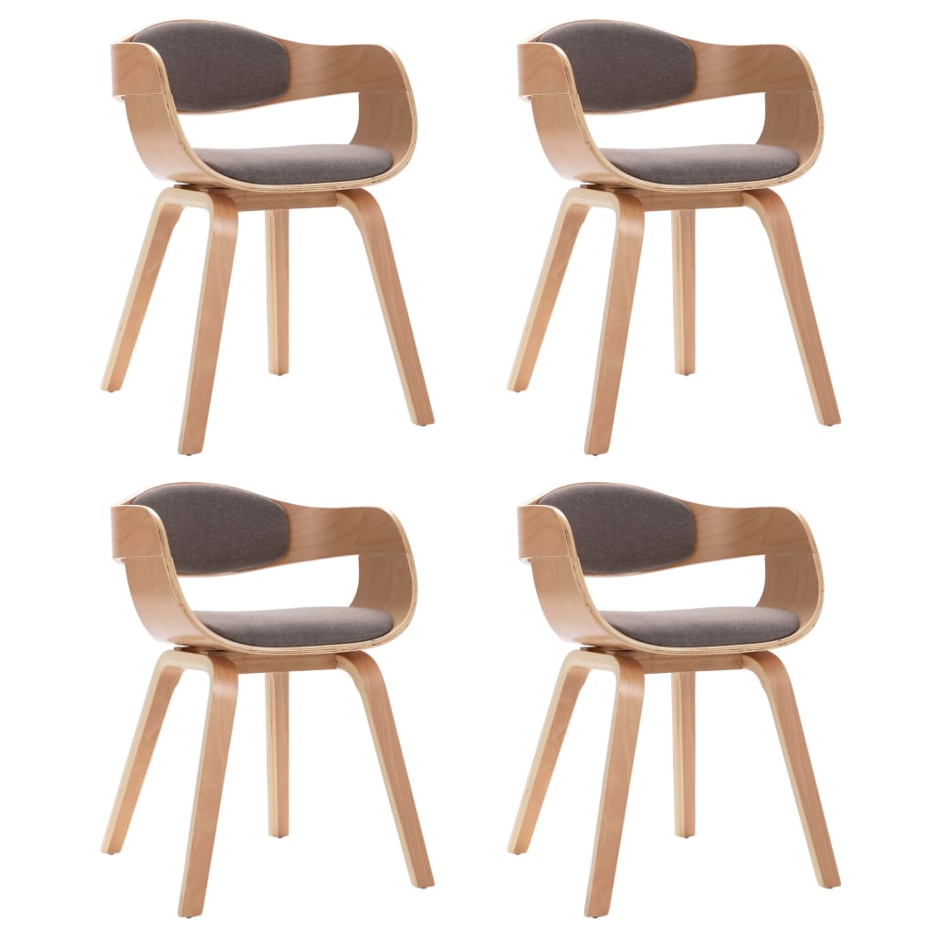 Spisestuestoler 4 stk bentwood og stoff gråbrunt - number 2.