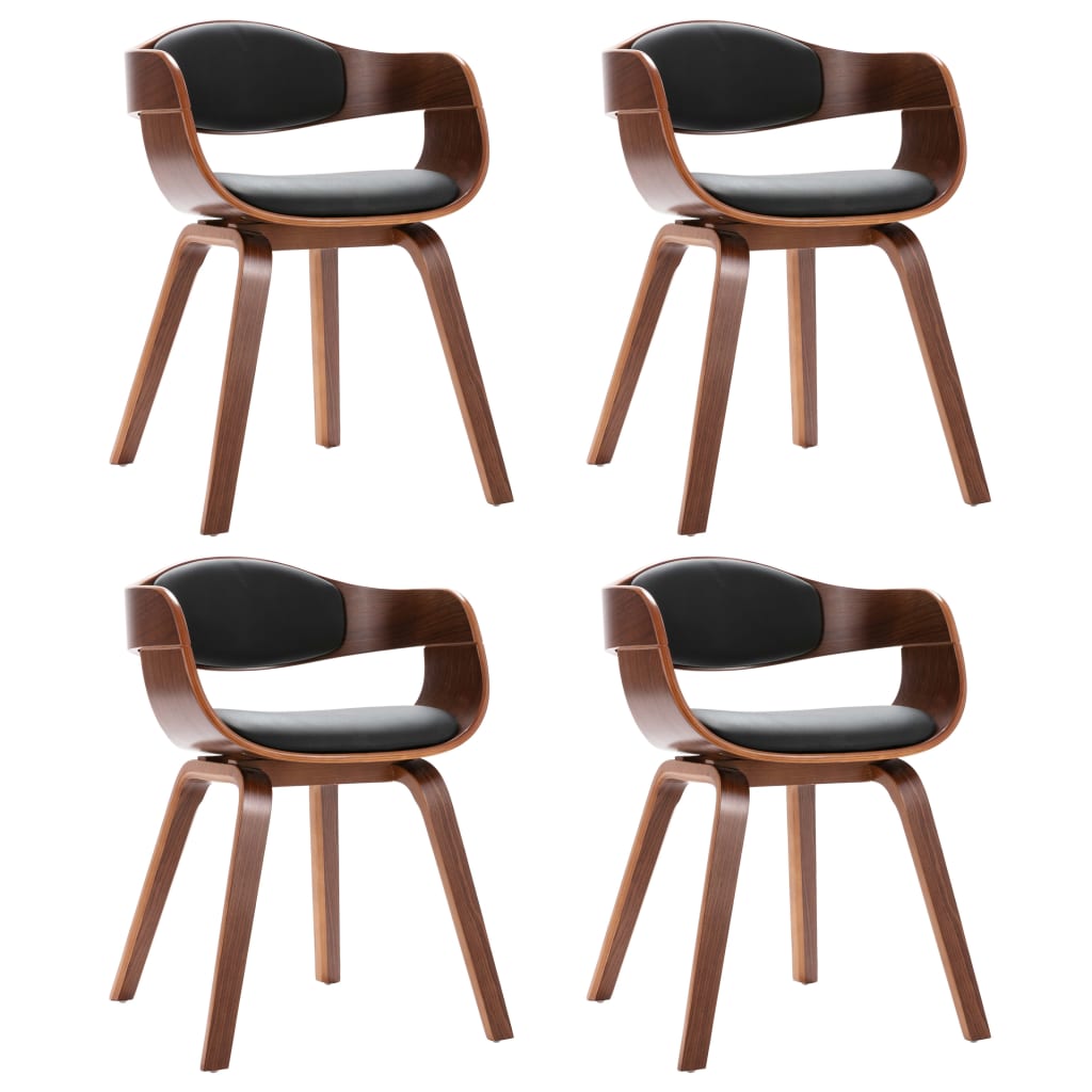 Stół jadalny krzesła szt. gięte drewno i sztuczna skóra brązowe - number 2.