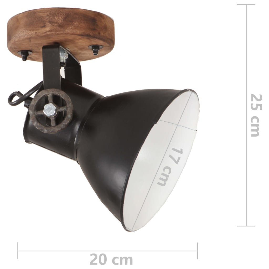 Industrial wall/ceiling lamps 2 pcs. 20x25 cm e27 matt black - number 9.