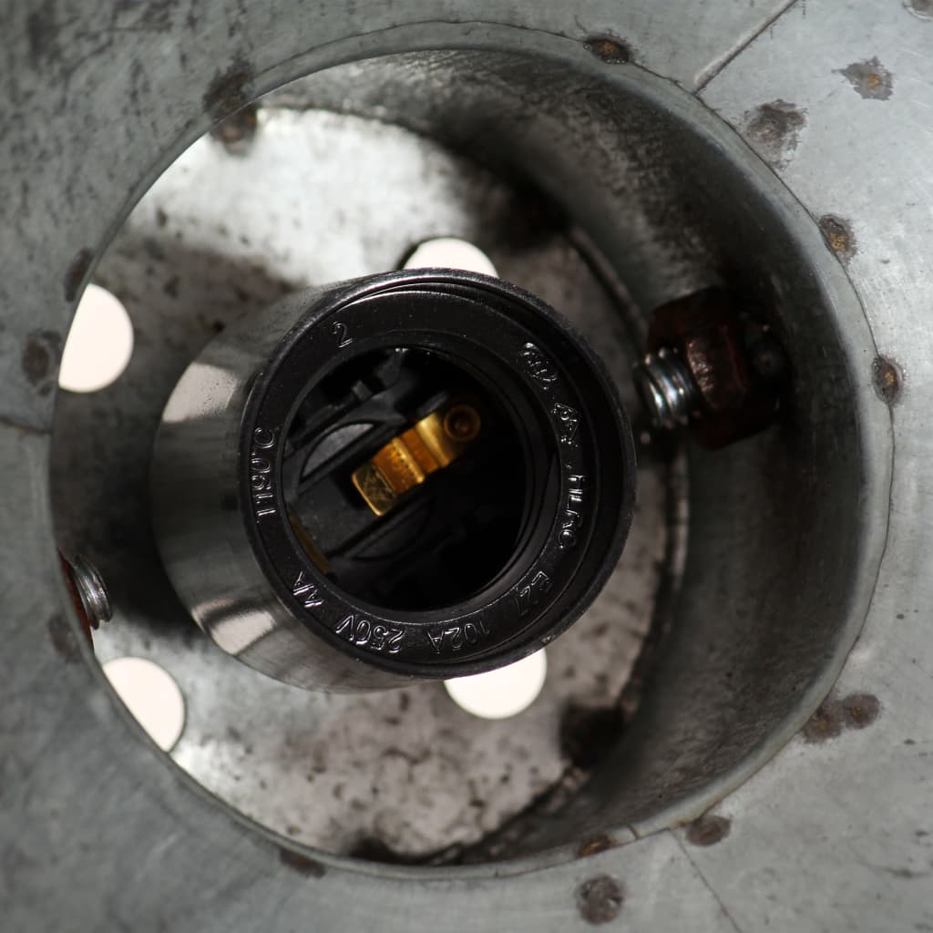 Appliques murales/plafonniers industriels 2 pcs. 20x25 cm e27 couleur argent - number 7.