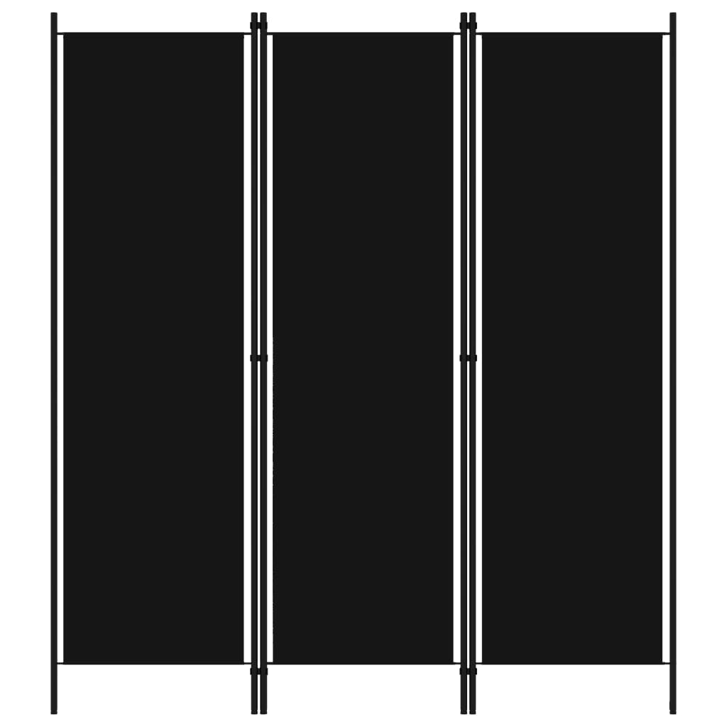 3-panels rumdeler 150 x 180 cm sort - number 1.