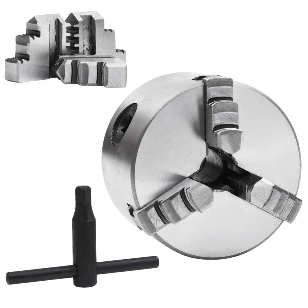 Selv-centrerende patron til drejebænk stål - 80 mm, 3 kæber - number 2.