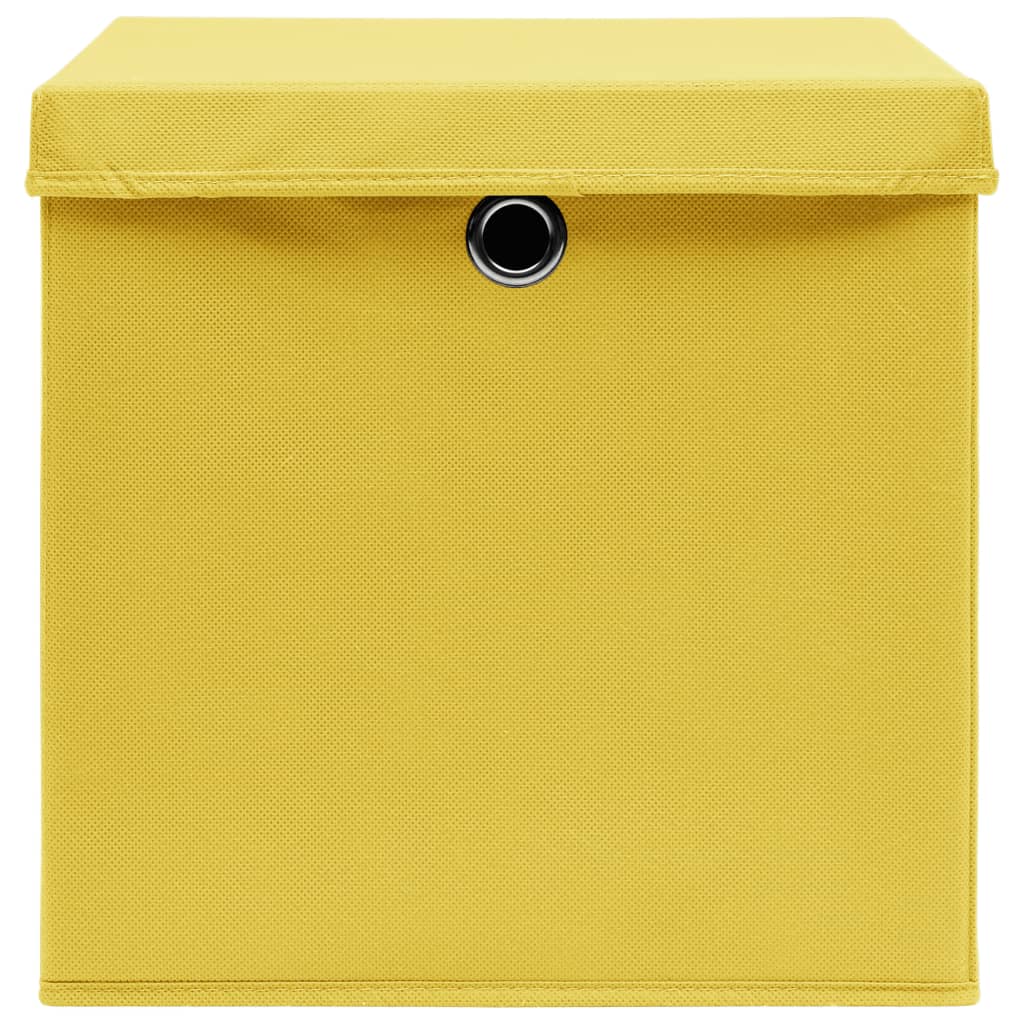 Storage boxes with lid pcs. 28x28x28 cm yellow - yellow with lid, 4, 1 - number 4.