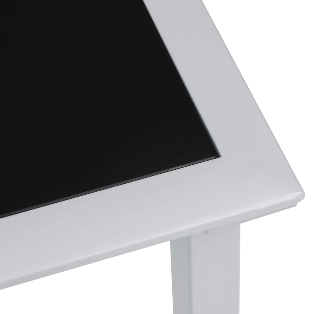 Havebord 41x41x45 cm stål og glas sort og sølvfarvet - number 3.