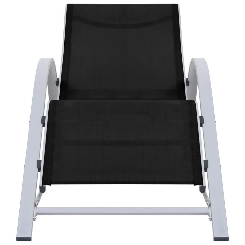 Liggestol textilene og aluminium sort - number 2.